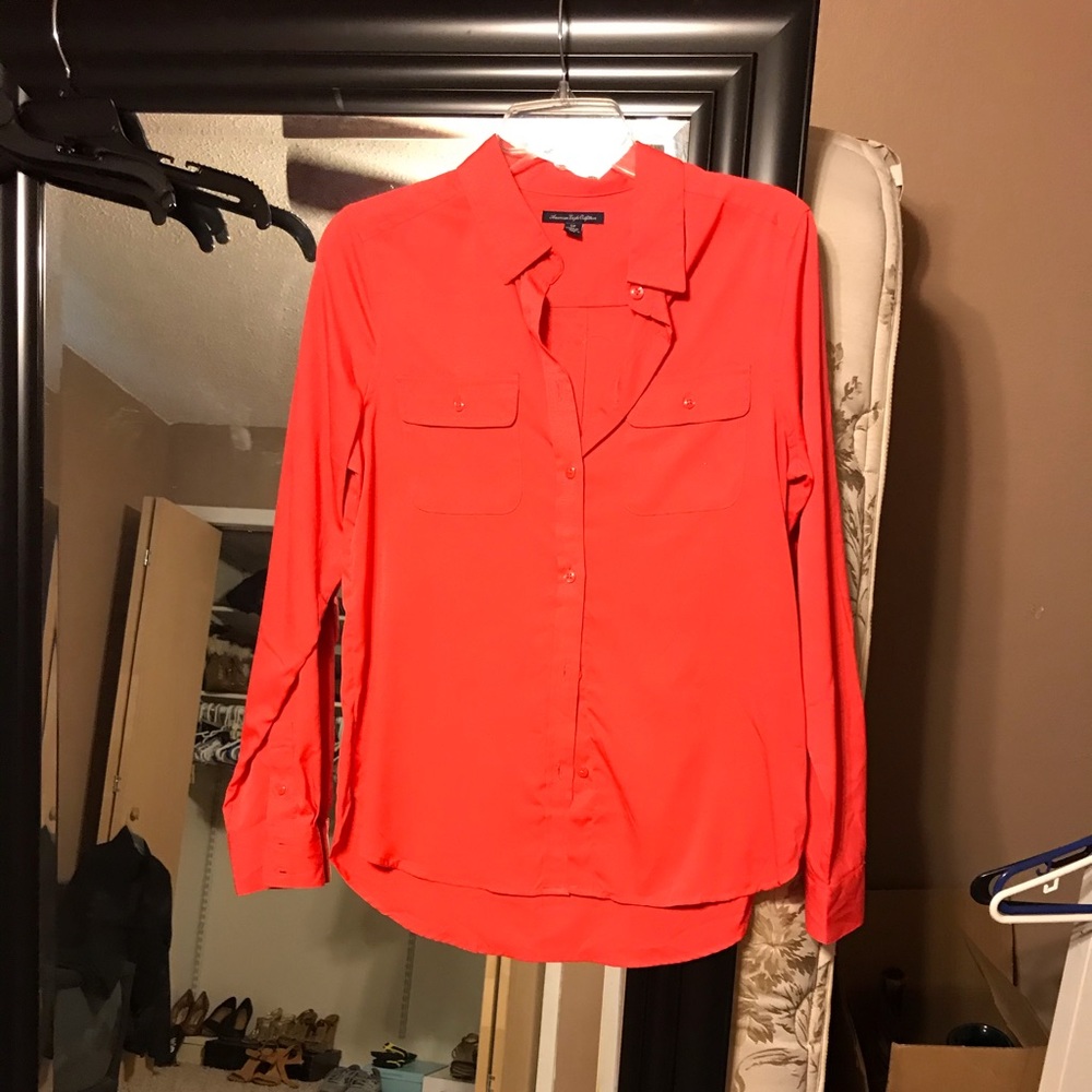 American Eagle Silk Button Up